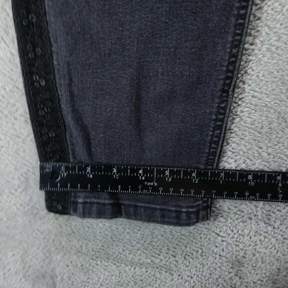 Miss Me Jeans Womens 33 Gray Mid‎ Rise Skinny Lace Side Stripe Stretch Charcoal